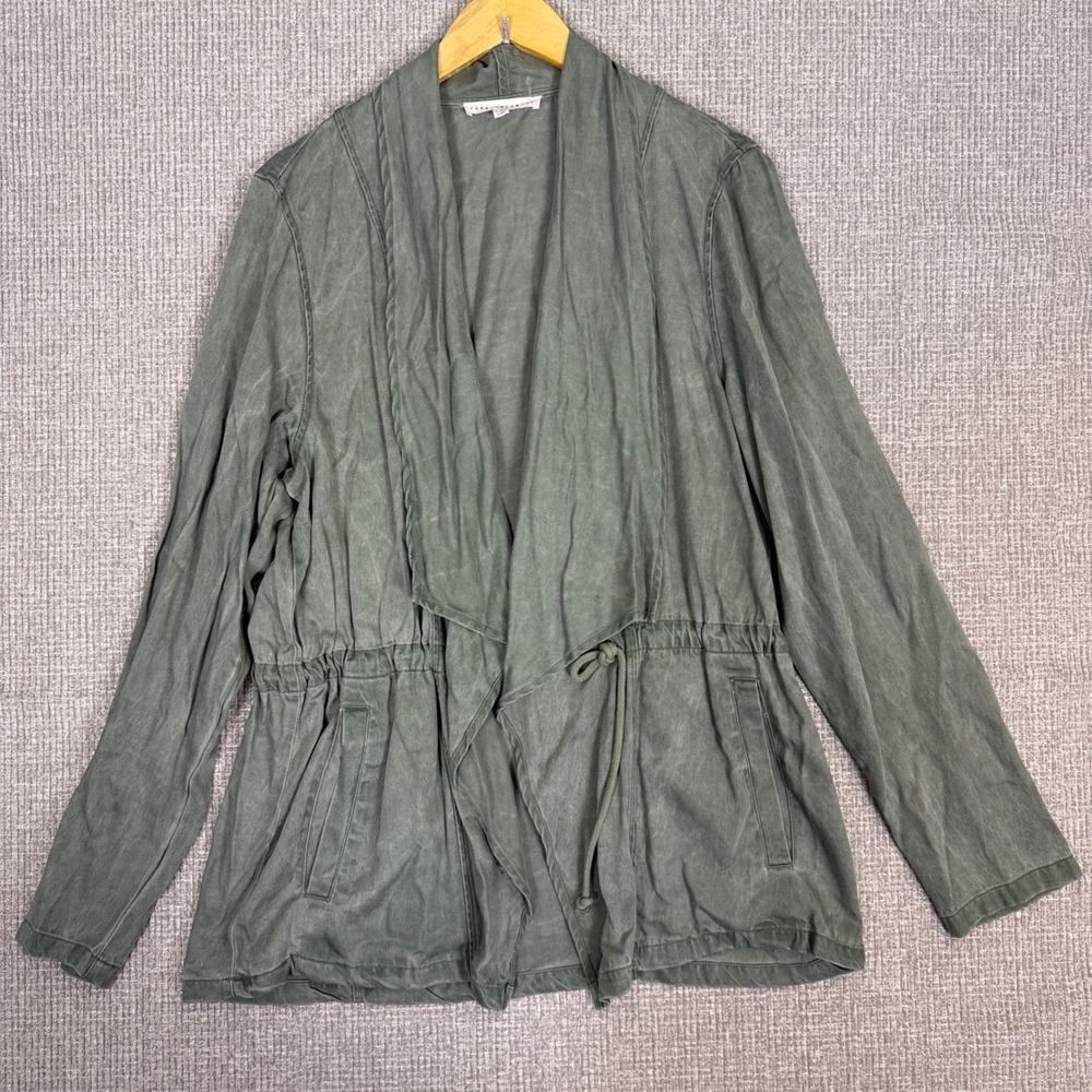 Jane + Delancey Lyocell Drawstring Jacket‎ Sz XL Beach Travel Lightweight Green